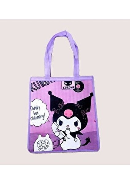 Kuromi Figürlü Çift Taraflı Bez Çanta