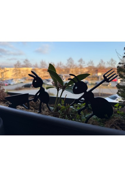 Karınca (2li) Saksı Süsü - Saksı Dibi Süsü - Saksı - Bahçe modelleri