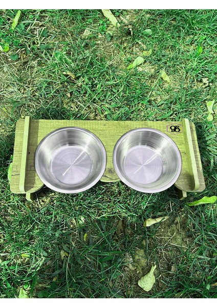 Kedi Köpek Çiftli Geçmelimama Kabı Tahta Metal Kombini Paslanmaz. fiyatları