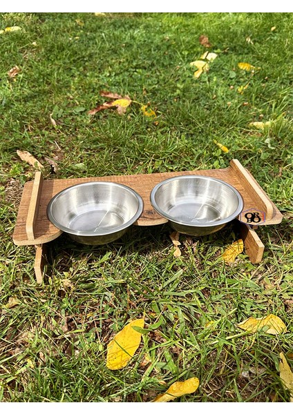 Kedi Köpek Çiftli Geçmelimama Kabı Tahta Metal Kombini Paslanmaz. modelleri
