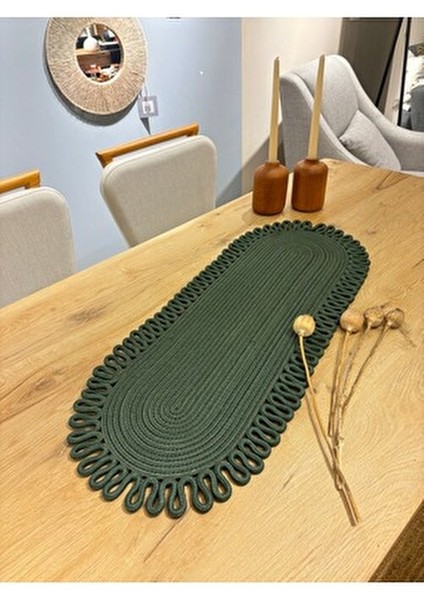 Galaxy Doğal Jüt, Desenli, Hasır, Amerikan Servis, Masa, Sehpa Örtüsü Runner. 30X80