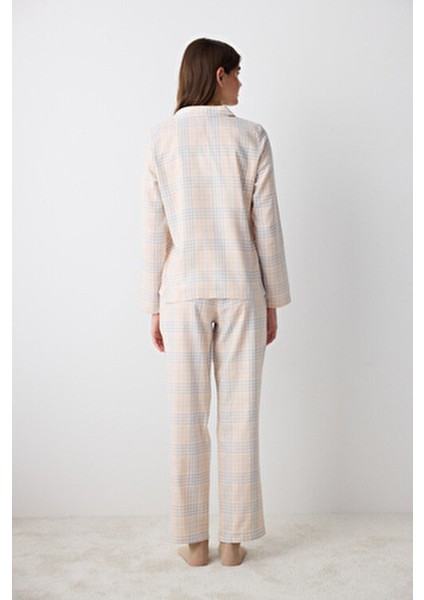 Pamuklu Ellie Checked Gömlek Pantolon Pijama Takımı