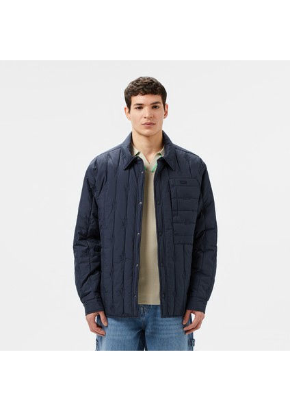 Lacoste Erkek Regular Fit Gömlek Yaka Desenli Lacivert Ceket