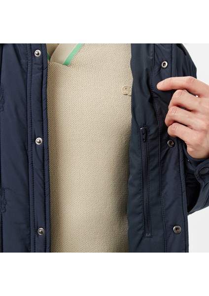 Lacoste Erkek Regular Fit Gömlek Yaka Desenli Lacivert Ceket