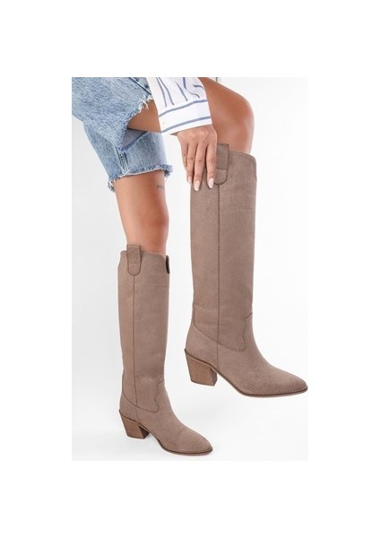 Kadın Rebel Vizon Süet Kovboy Çizme fırsatları