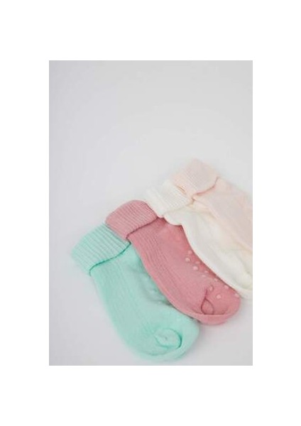 Kız Bebek Dikişsiz 4'lü Pamuklu Uzun Çorap C9092A5NS
