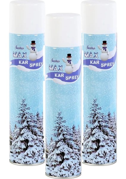 3 Adet Max Kar Köpüğü Spreyi, Eriyen Kar Taneleri, Parti Köpük Karı Yapar Kar Yağdıran Sprey 3X300 ml