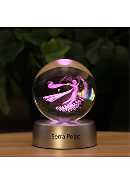 Işıklı ve 3D Boyutlu Kristalleşmiş Cam Frozen Elsa Küre