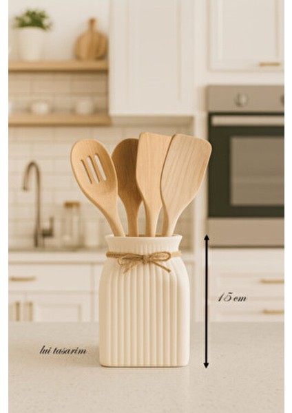 Seramik Kaşıklık Bohem Tarzı Trend 15 cm Sade Tezgah Üstü Seramik modelleri