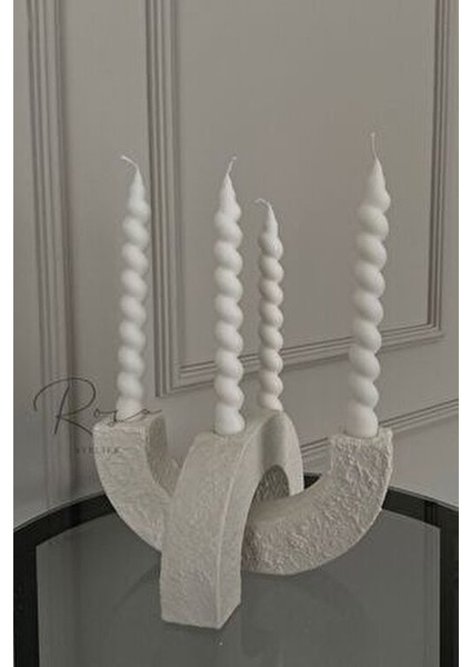 Dekoratif Taş Dokulu Şamdan, Mumluk