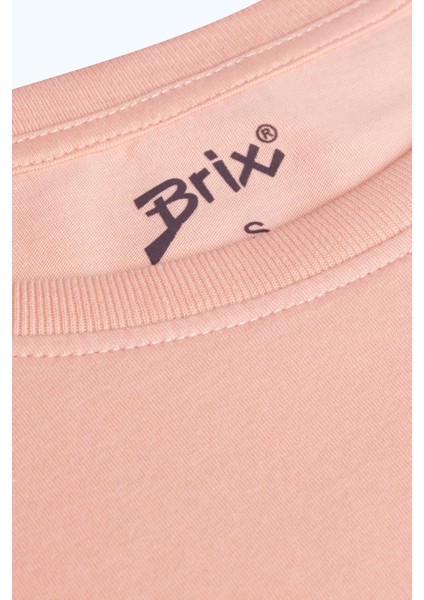 Kadın Kısa Kollu Rahat Kalıp %100 Pamuk T-Shirt Somon Renk fiyatları