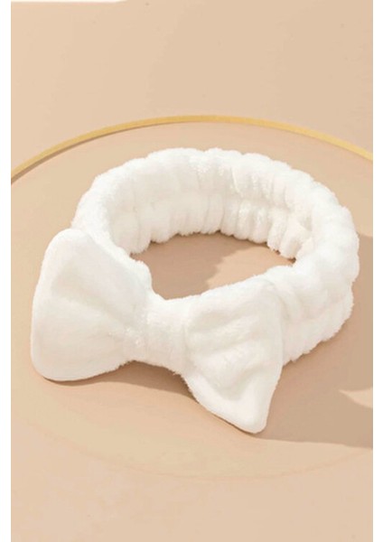 Peluş Beyaz Bileklik + Makyaj ve Banyo Bandı Seti fiyatları