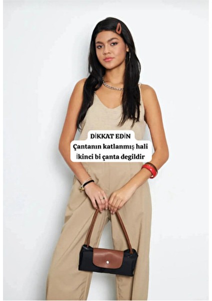 Katlanır Fermuarlı Büyük Boy Siyah Taba Kadın El Kol Omuz ve Plaj Çantası fırsatları