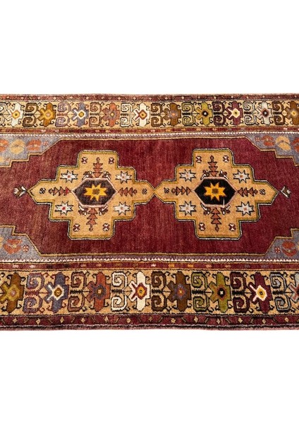 El Dokum Sıfır Maden Halısı 117X235 Kiremit %100 Yün Kök Boya Halı Kiremit fırsatları