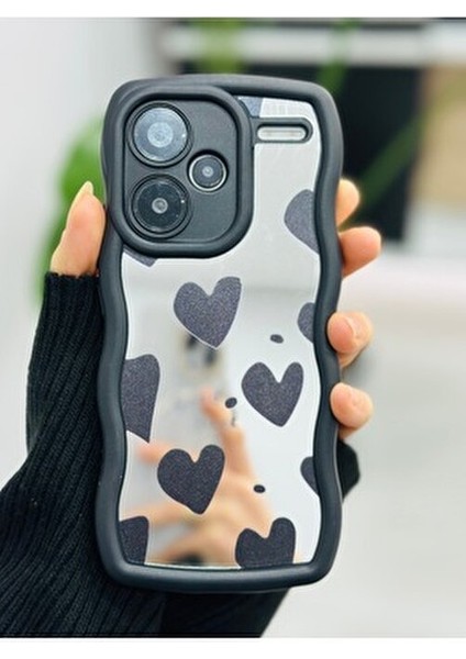 Xiaomi Redmi Note 13 Pro Plus 5g Uyumlu Aynalı Siyah Kalp Tasarımlı Silikon Kılıf fiyatları