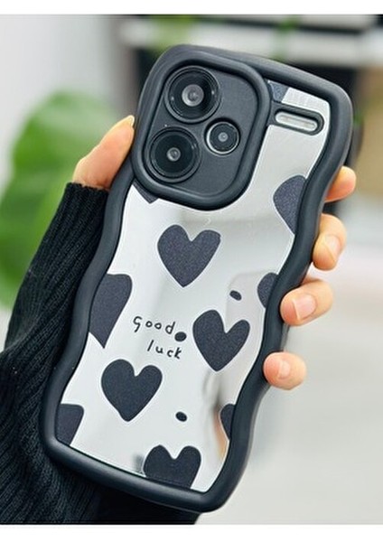 Xiaomi Redmi Note 13 Pro Plus 5g Uyumlu Aynalı Siyah Kalp Tasarımlı Silikon Kılıf modelleri