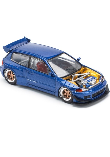 1/64 Honda Civic Pandem Eg6 - Metalik Mavi Açık Kaput / PR640174