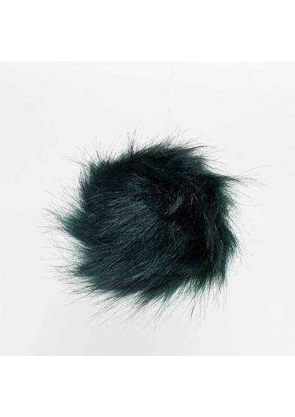 Loren Kırçıllı Koyu Yeşil Tüylü Ponpon