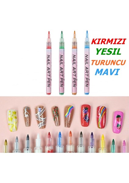 Frenç Kalemi - Nail Art Kalemleri - Nail Art Nail Için Oje Kalemler 0.7mm Tırnak Boyama Kalemi
