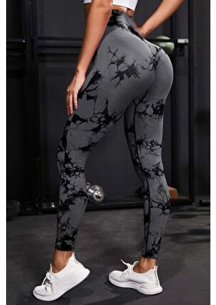 Seamless/dikişsiz Büzgülü Batik Tayt Siyah