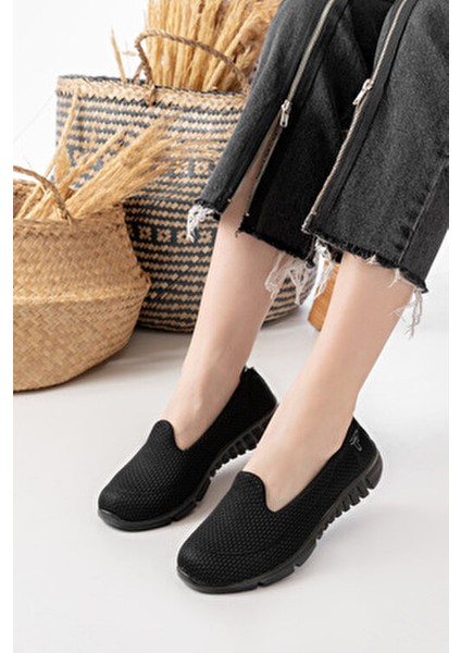 Kadın Babet Siyah Rahat Hafif Anne Ayakkabısı Günlük Ayakkabı spor ayakkabı