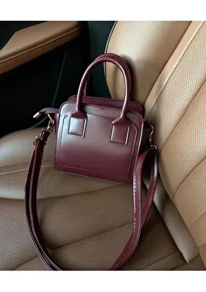 Bordo Uzun Askılı Mini Çanta
