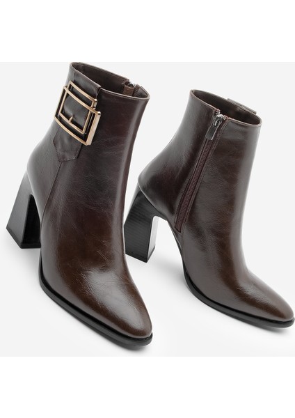 Kadın Kalın Topuklu Tokalı Topuklu Bot Linate