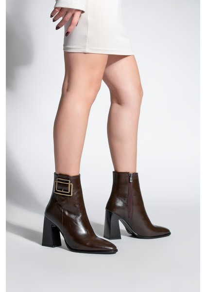 Kadın Kalın Topuklu Tokalı Topuklu Bot Linate