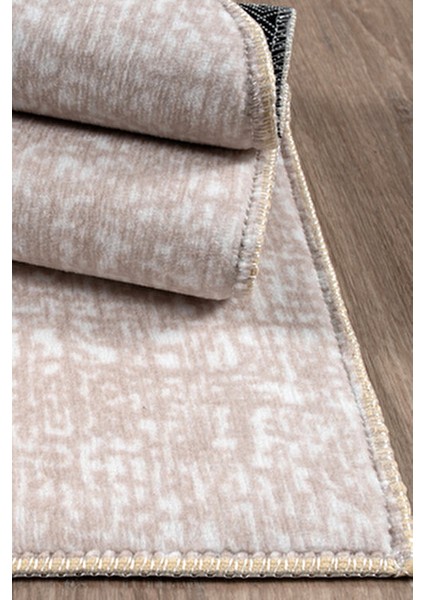 Vl Yıkanabilir Kaymaz Tabanlı Briella Kesme Rulo Halı Seccade Krem-Bej fiyatları