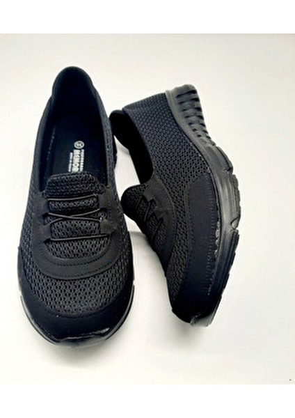 Kadın Siyah Memory Hafızalı Ortopedik Hafif Bağcıksız Rahat Yürüyüş Anne Günlük Bez Spor Ayakkabı modelleri
