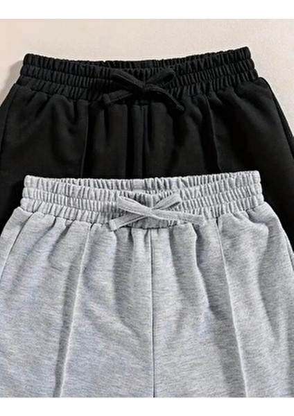 Ikili Eşofman Altı Siyah Gri Bol Paça fiyatları