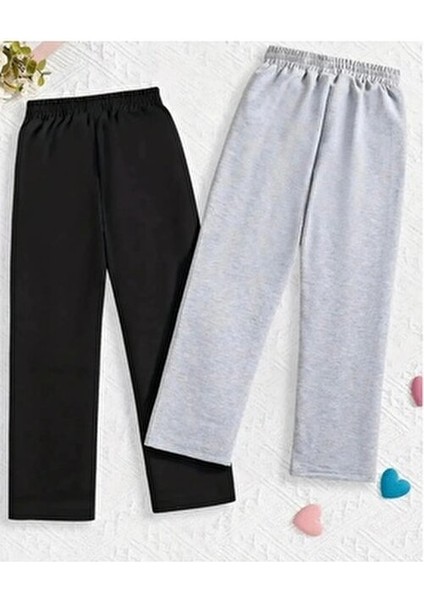 Ikili Eşofman Altı Siyah Gri Bol Paça modelleri