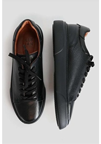 111230187 Tommy Casual Deri Erkek Sneaker Ayakkabı Siyah indirimleri