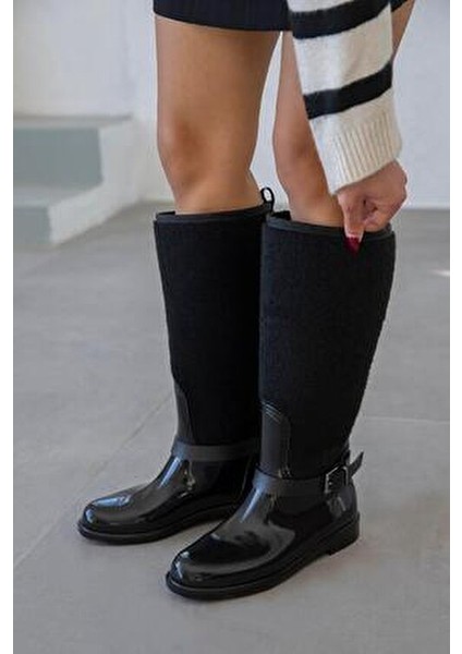 Anders Kemer Detaylı Kadın Yağmur Çizme Siyah fiyatları