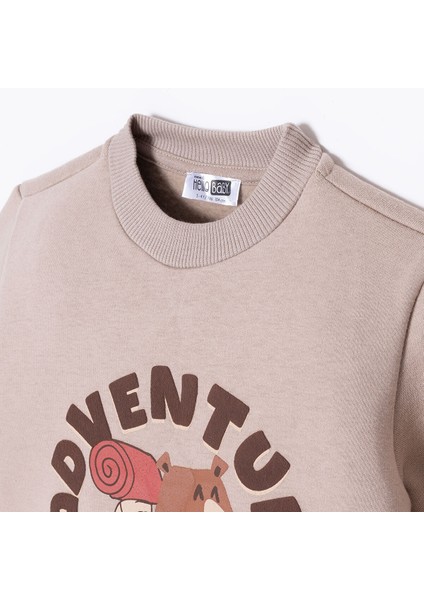 Erkek Bebek Eşofman Takımı Bisiklet Yaka Uzun Kol Ribanalı modelleri