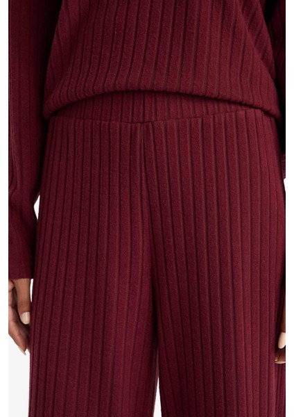 Wide Leg Fitilli Kaşkorse Beli Lastikli Pantolon F1012AX25AU indirimleri