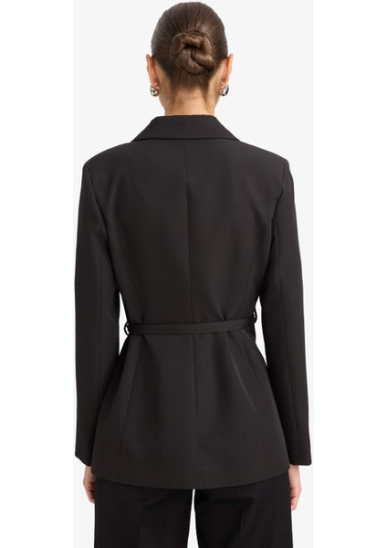 Regular Fit Düğmeli Kemerli Blazer Ceket F9478AX25WN
