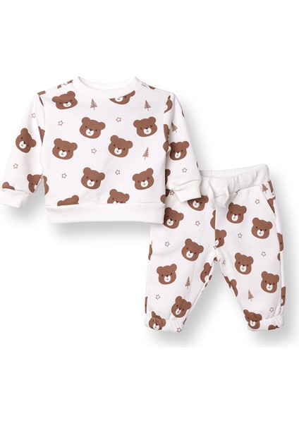 Erkek Bebek Camp Life Eşofman Takımı Bisiklet Yaka Uzun Kol Lastikli Paça