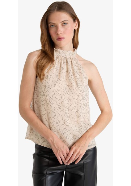 Regular Fit Halter Yaka Şifon Kolsuz Bluz G0129AX25AU modelleri