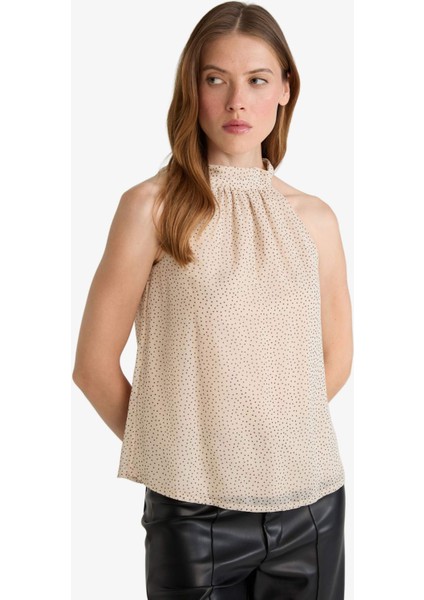Regular Fit Halter Yaka Şifon Kolsuz Bluz G0129AX25AU fırsatları