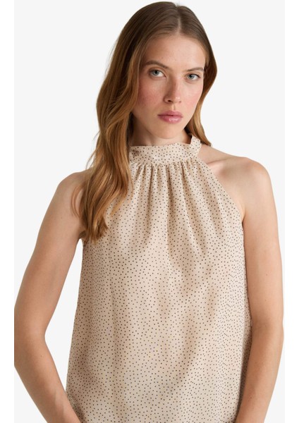 Regular Fit Halter Yaka Şifon Kolsuz Bluz G0129AX25AU indirimleri