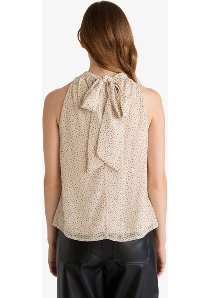 Regular Fit Halter Yaka Şifon Kolsuz Bluz G0129AX25AU