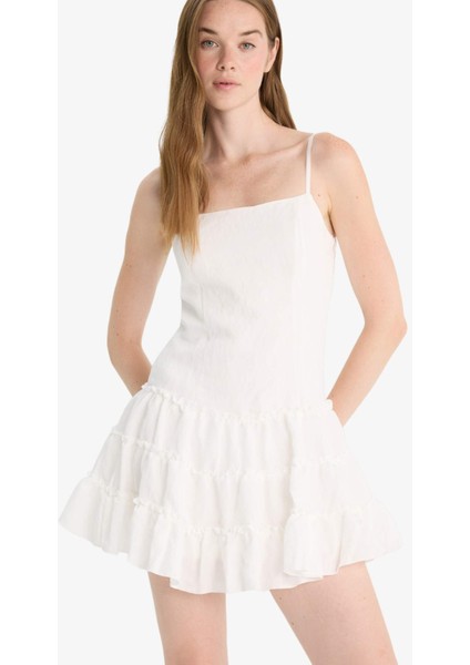 Regular Fit Kare Yaka Modal Askılı Mini Elbise F9022AX25AU modelleri