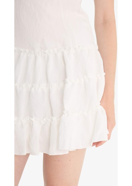 Regular Fit Kare Yaka Modal Askılı Mini Elbise F9022AX25AU indirimleri