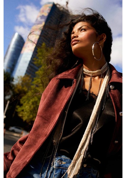 Regular Fit Polo Yaka Süet Mont F2815AX25WN fiyatları