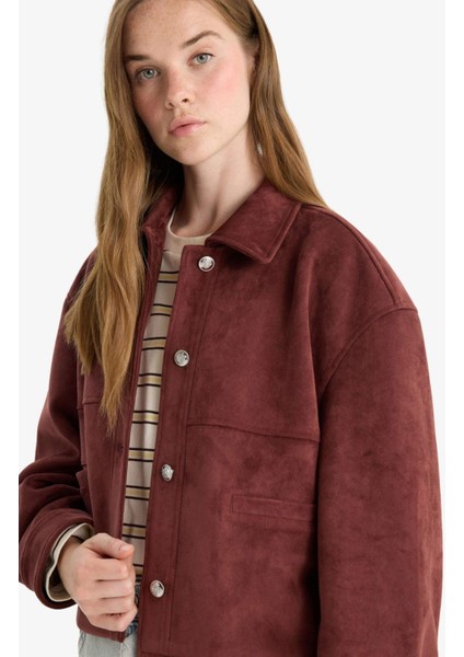 Regular Fit Polo Yaka Süet Mont F2815AX25WN