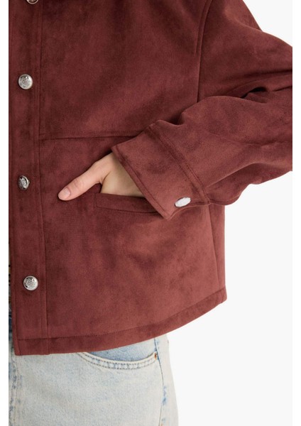 Regular Fit Polo Yaka Süet Mont F2815AX25WN