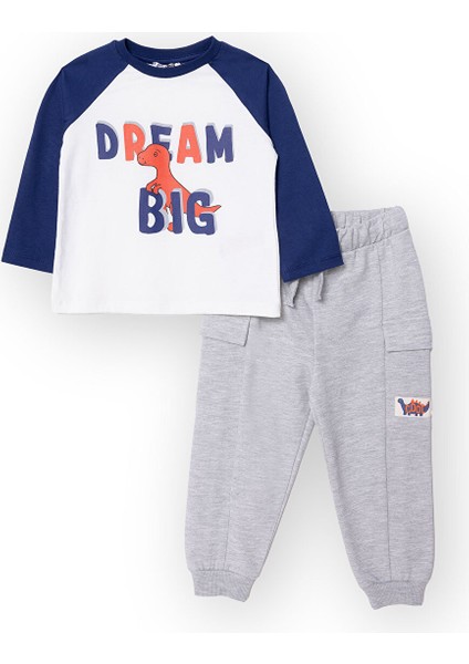 Erkek Bebek Eşofman Takımı Fermuarlı Cool Dino Uzun Kol Lastikli fiyatları