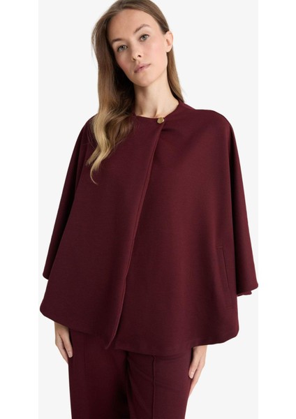 Regular Fit Bisiklet Yaka Cepli Pelerin Hırka F3686AX25AU