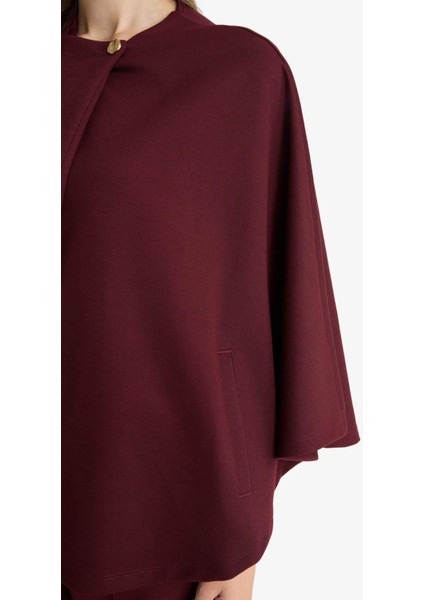 Regular Fit Bisiklet Yaka Cepli Pelerin Hırka F3686AX25AU